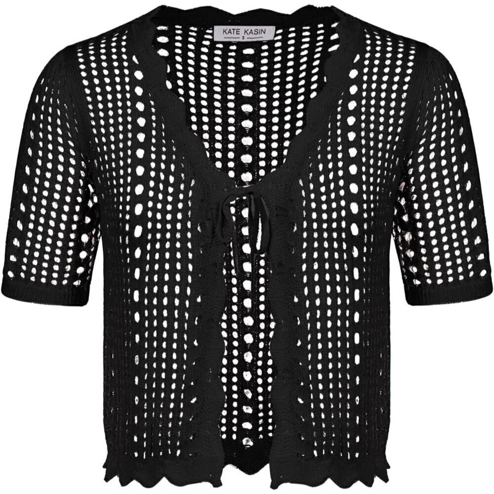 ❤️Women's Black Summer Sweater Cardigan Short Sleeve Beach Shrug Dresses  Women